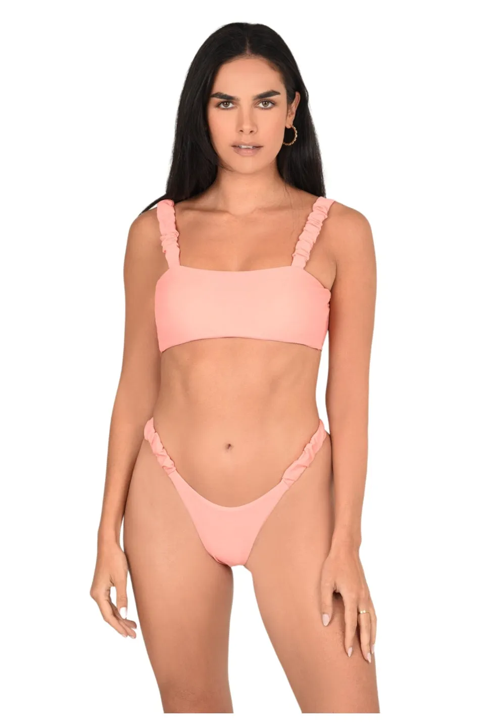 Bluffing Bikini Top in Coral