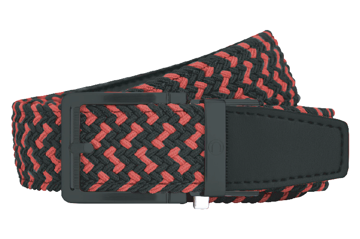 Braided Scarlet & Black, 1 3/8 Strap, Golf Belt