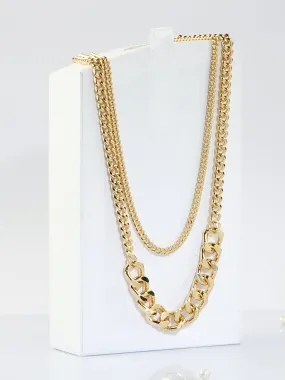 Broad Double Chain Necklace