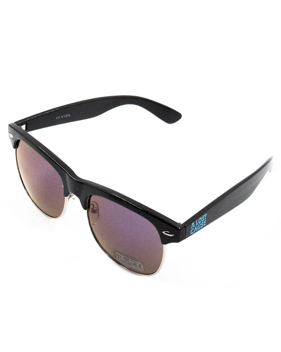 Brushed Black And Blue Sunnies