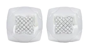 Bulgari 2.08 CTW Pave Diamond 18 Karat White Gold Pyramide Earrings