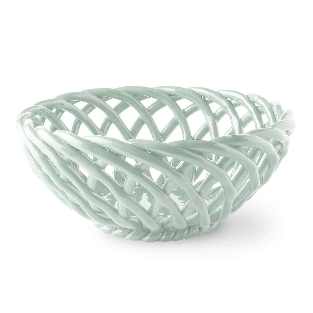 CERAMIC BASKET LARGE LIGHT MINT