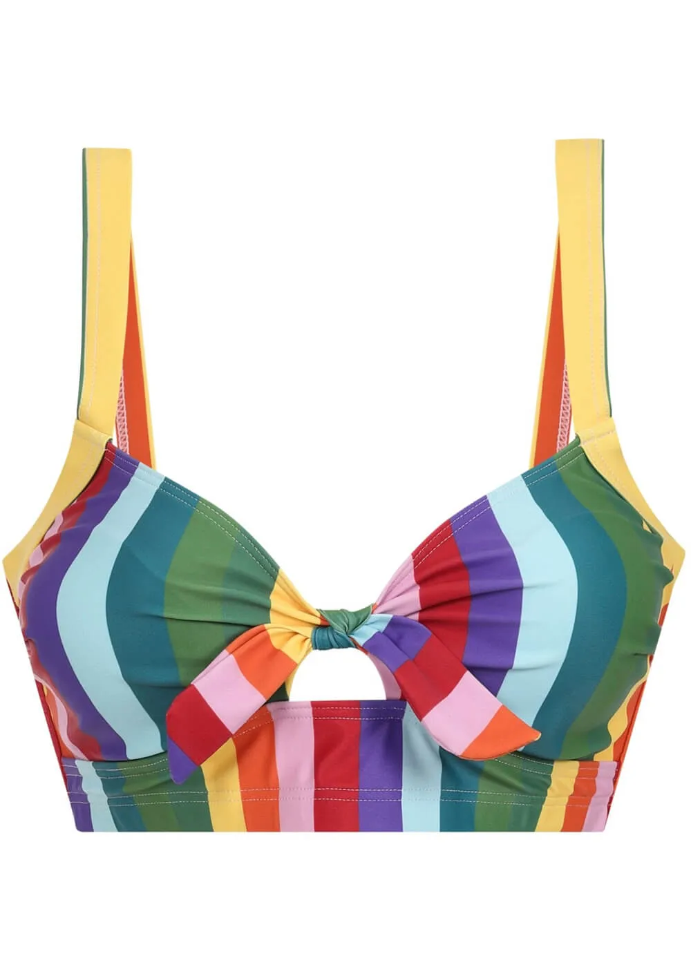 Collectif Rainbow Stripes 60's Bikini Top Multi