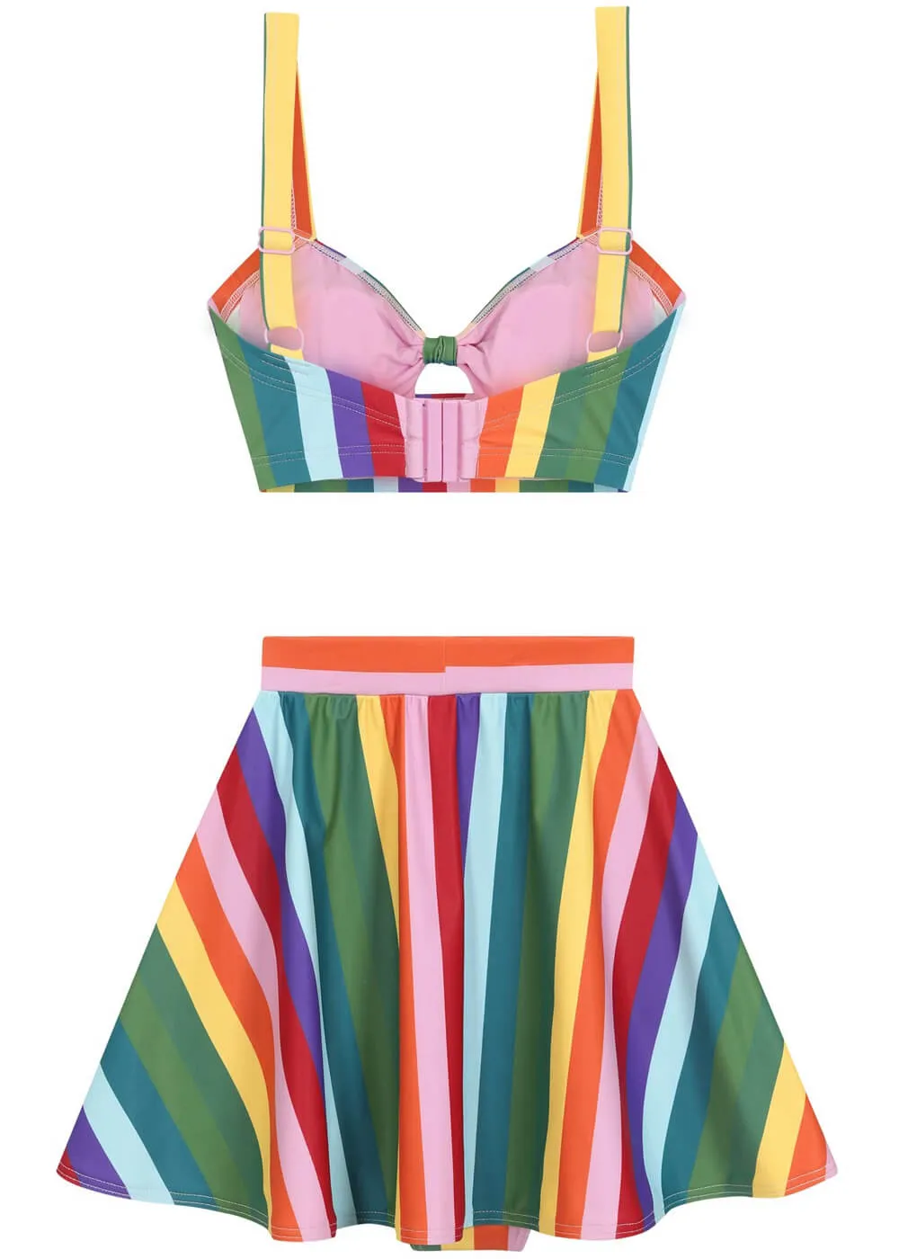 Collectif Rainbow Stripes 60's Bikini Top Multi