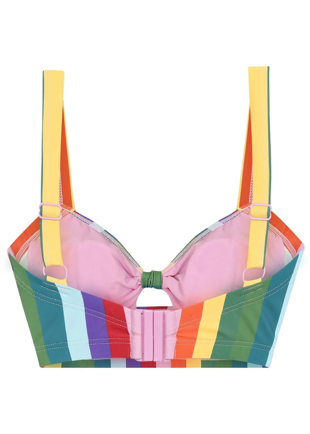 Collectif Rainbow Stripes 60's Bikini Top Multi