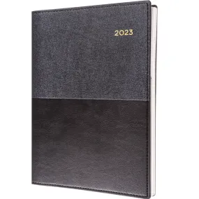 Collins Vanessa A4 Week To View 2023 Diary Black Calendar Year Planner