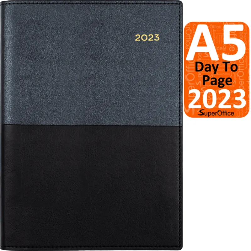 Collins Vanessa A5 Day To Page 2023 Diary Black Calendar Year Planner