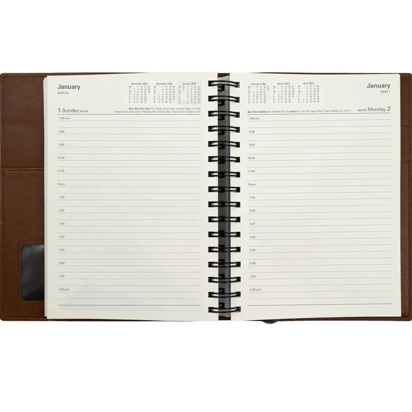 Collins Vanessa A5 Day To Page 2023 Diary Black Calendar Year Planner