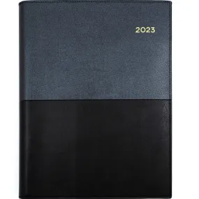 Collins Vanessa Quarto A4 Week To View 2023 Diary Black Calendar Planner