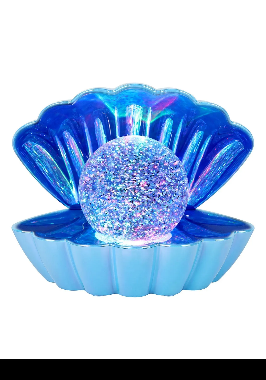 Colour LED Clam with Glitter Pearl - Blue Pearl