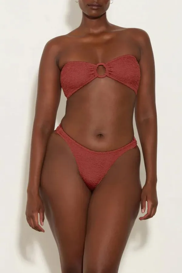 Gloria Bikini With Fabric Covered Hoops Metallic Rosewood