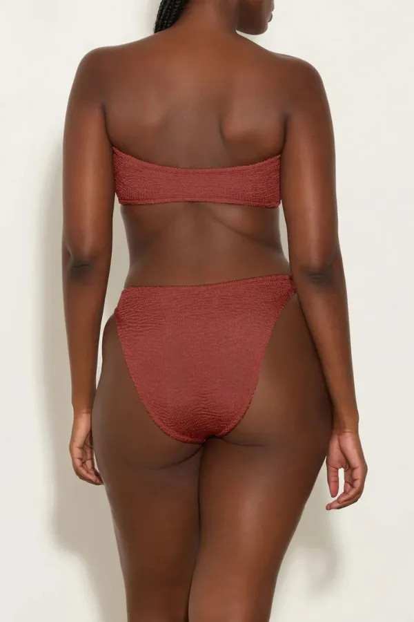 Gloria Bikini With Fabric Covered Hoops Metallic Rosewood