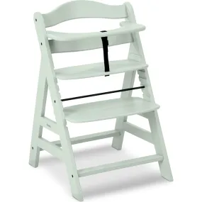 Hauck Baby Alpha+ Grow Along Adjustable Beechwood Wooden High Chair Seat + 5-Point Harness & Bumper Bar, Mint