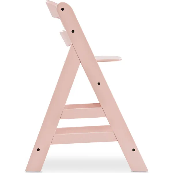 Hauck Baby Alpha+ Grow Along Adjustable Beechwood Wooden High Chair Seat + 5-Point Harness & Bumper Bar, Rose