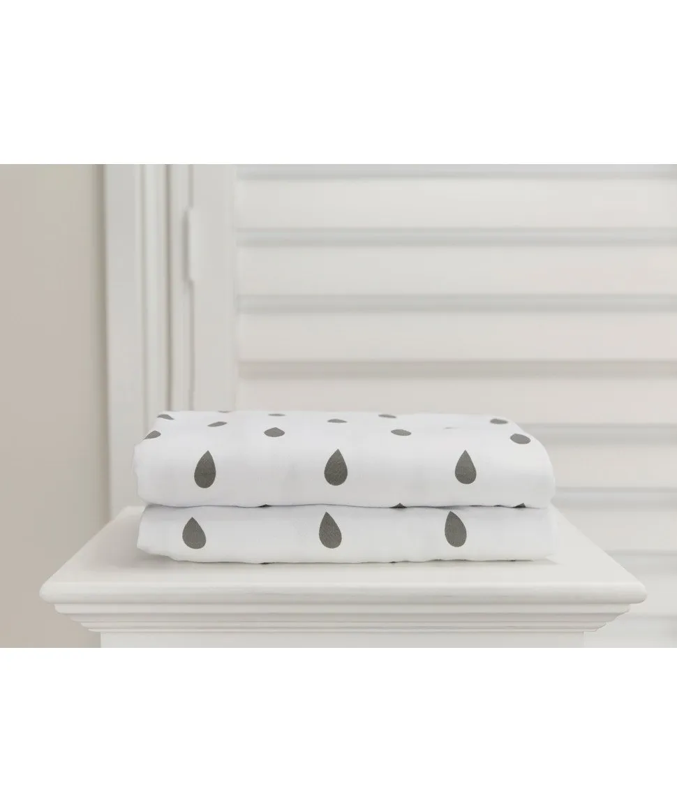 L'il Fraser 1 Fitted Cot Sheet Grey Raindrop