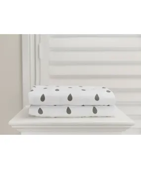 L'il Fraser 1 Fitted Cot Sheet Grey Raindrop