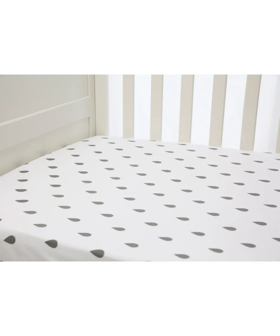 L'il Fraser 1 Fitted Cot Sheet Grey Raindrop