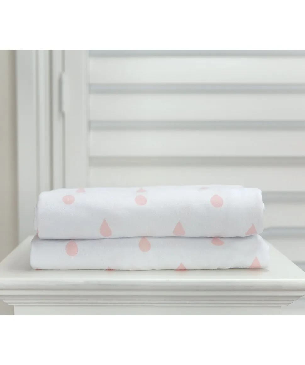 L'il Fraser 1 Fitted Cot Sheet Pink Raindrop