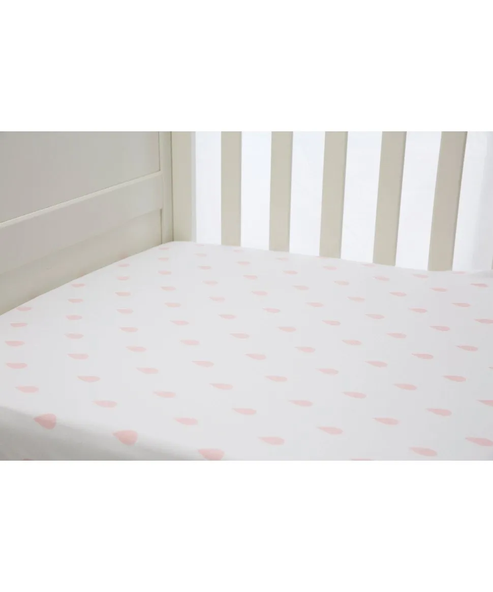 L'il Fraser 1 Fitted Cot Sheet Pink Raindrop