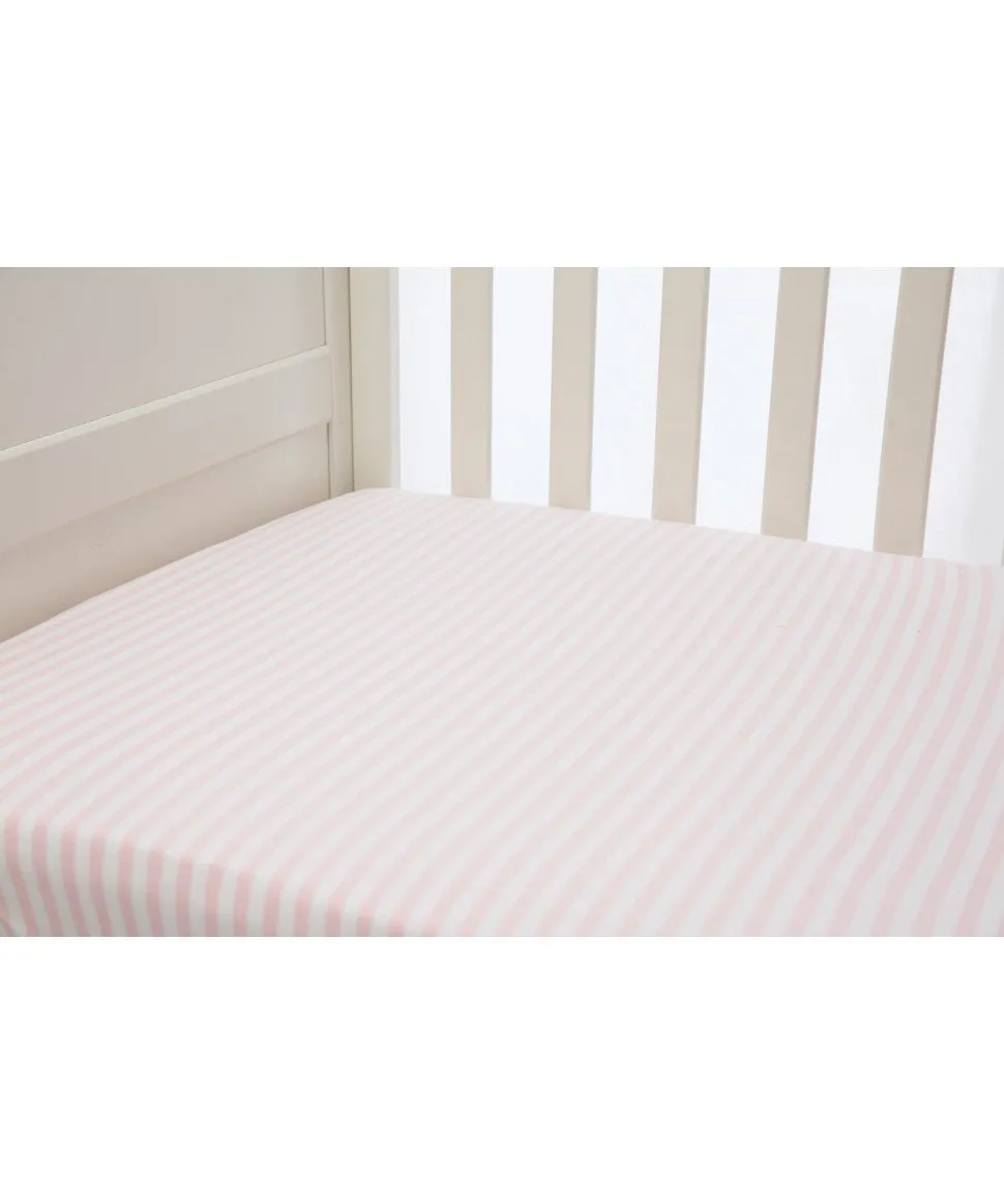 L'il Fraser 1 Fitted Cot Sheet Pink Stripe