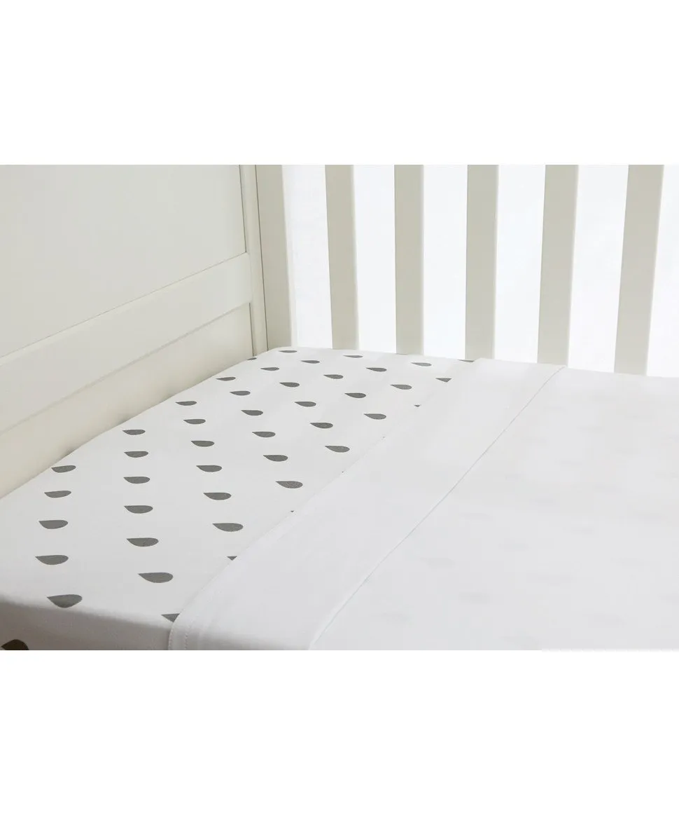 Lil Fraser 2 Set Fitted and Flat Cot Sheets Grey