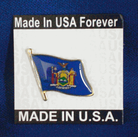 New York State Flagpole Pin Made in USA