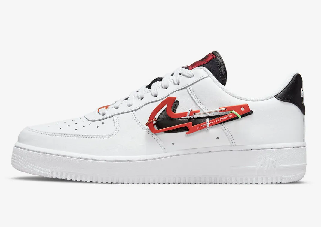 Nike Air Force 1 Low Carabiner Swoosh Red White Black DH7579-100