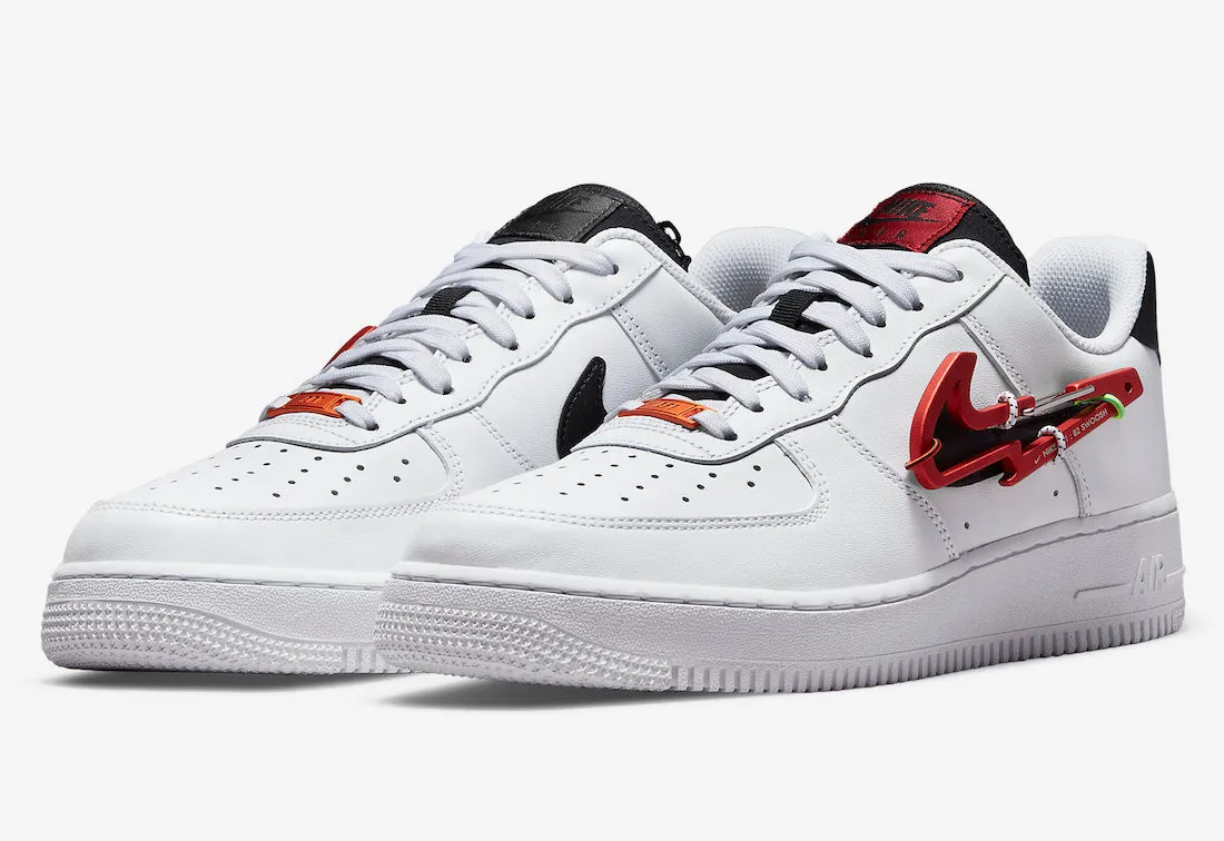 Nike Air Force 1 Low Carabiner Swoosh Red White Black DH7579-100