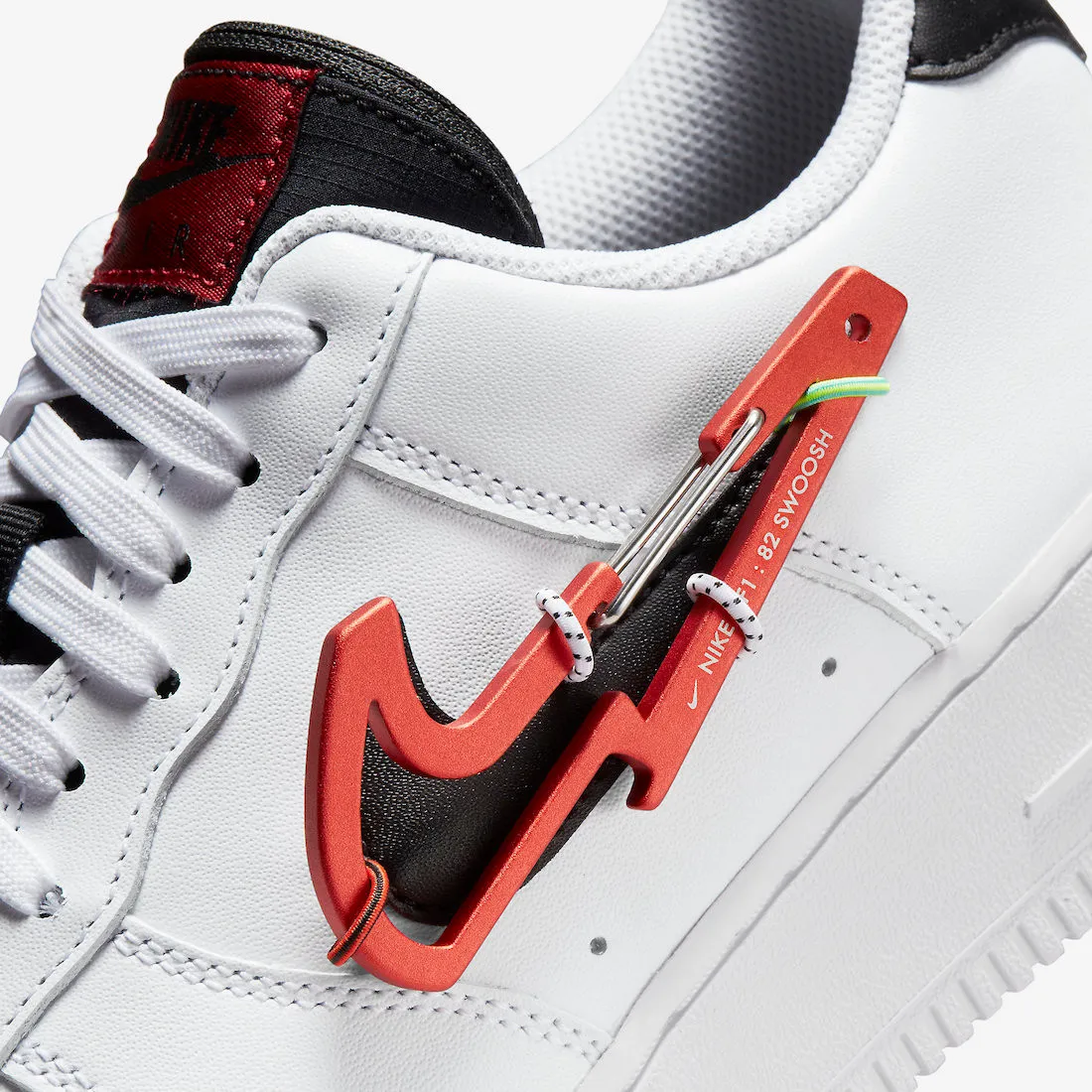 Nike Air Force 1 Low Carabiner Swoosh Red White Black DH7579-100