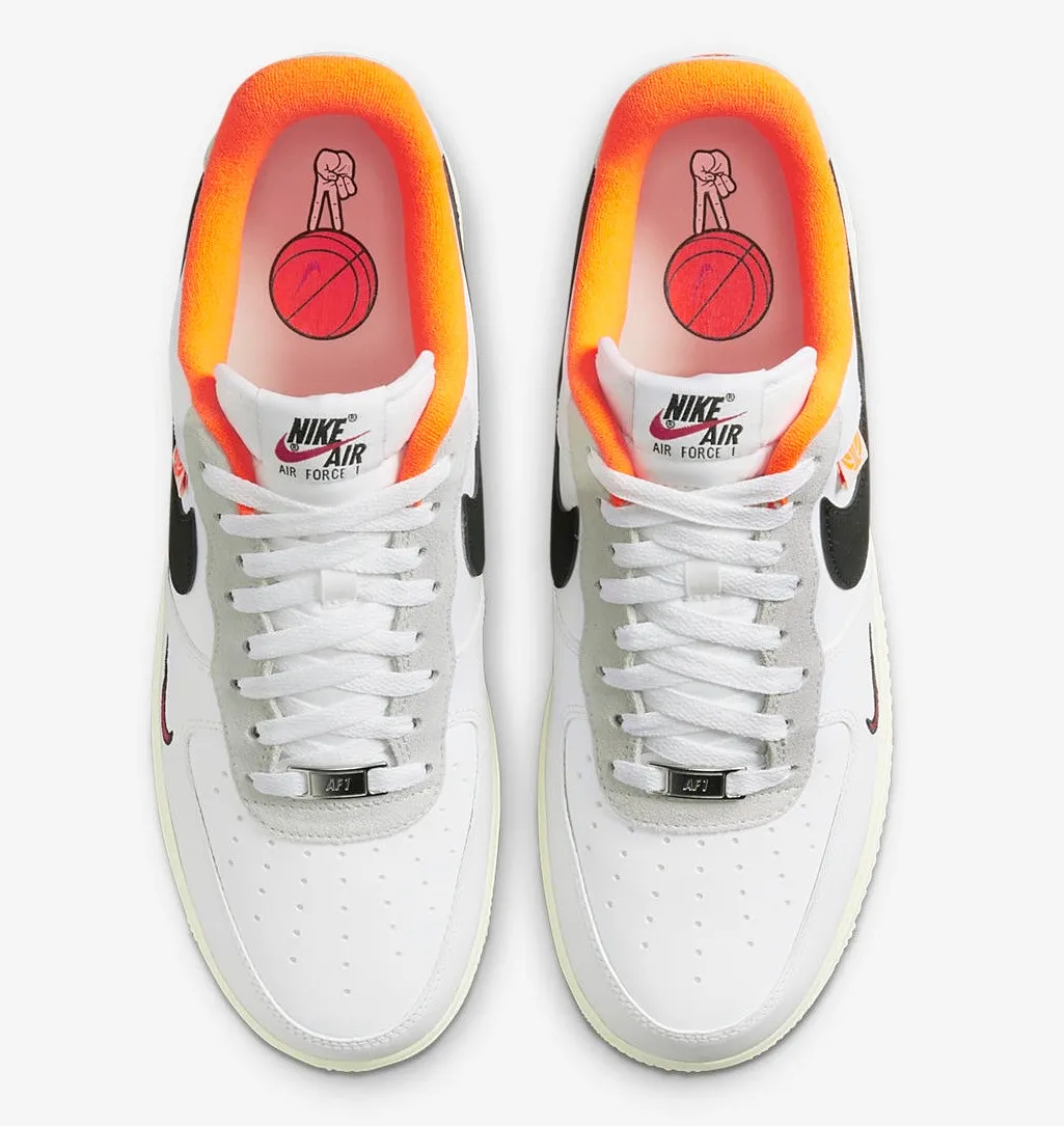 Nike Air Force 1 Low Hoops White Black Orange DX3357-100