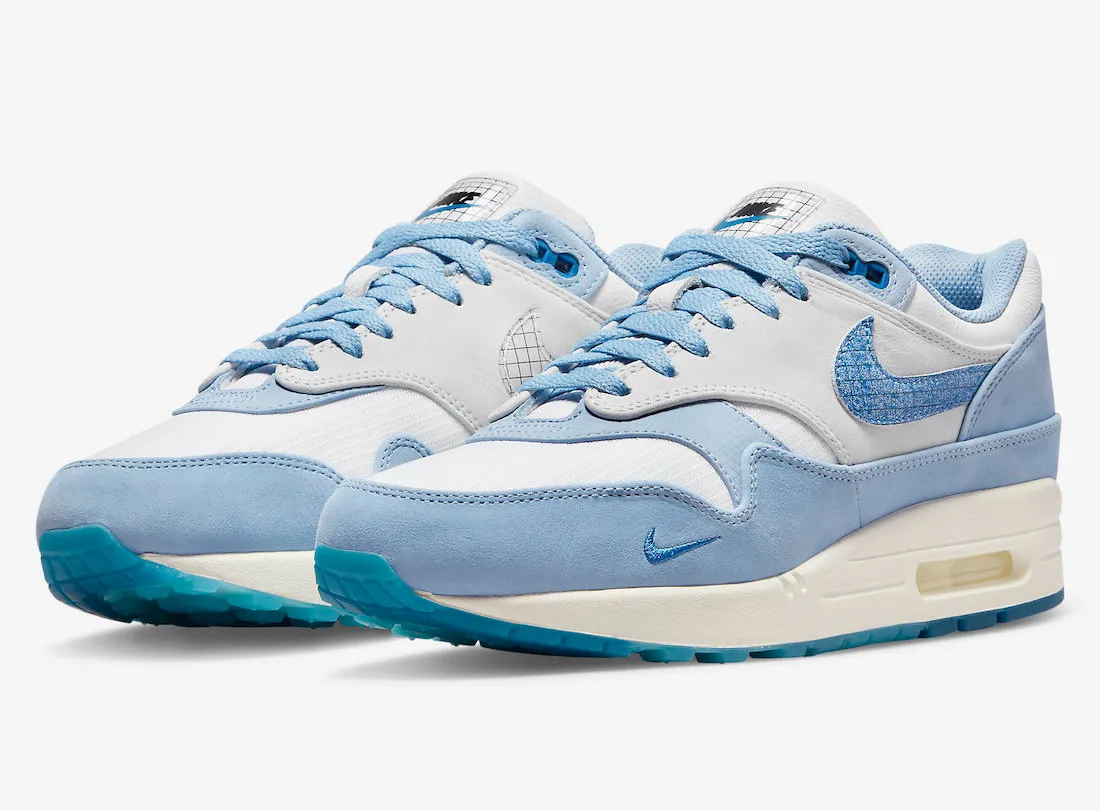 Nike Air Max 1 Blueprint White Dark Marina Blue Leche Blue DR0448-100