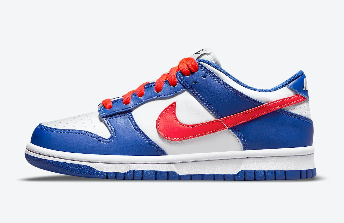 Nike SB Dunk Low White Bright Crimson Game Royal Black CW1590-104