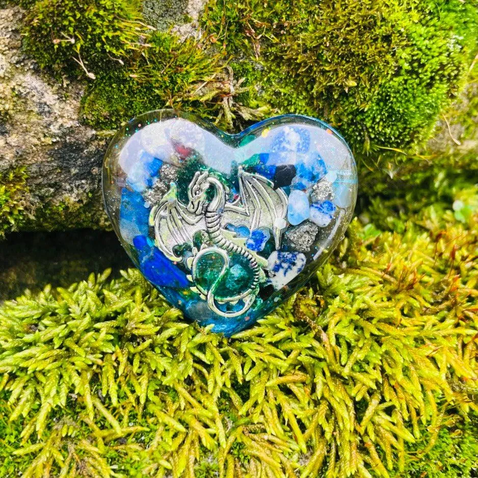 Orgonite Dragon Heart (Large) ~Hand crafted and infused with metals and crystals~ Great for Friends and Gifting