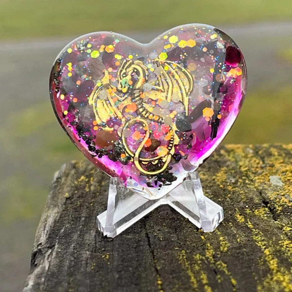 Orgonite Dragon Heart (Large) ~Hand crafted and infused with metals and crystals~ Great for Friends and Gifting