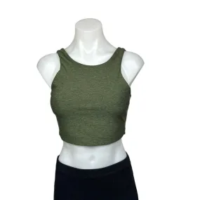 Outdoor Voices Green Signature Colorblock V-back Activewear Crop Top Sports Bra Tank Sz S