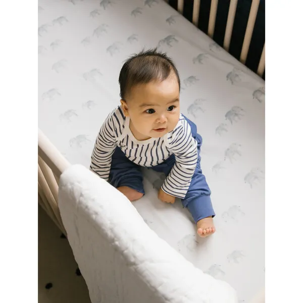 Pehr Follow Me Organic Cotton Crib Sheet, Elephant