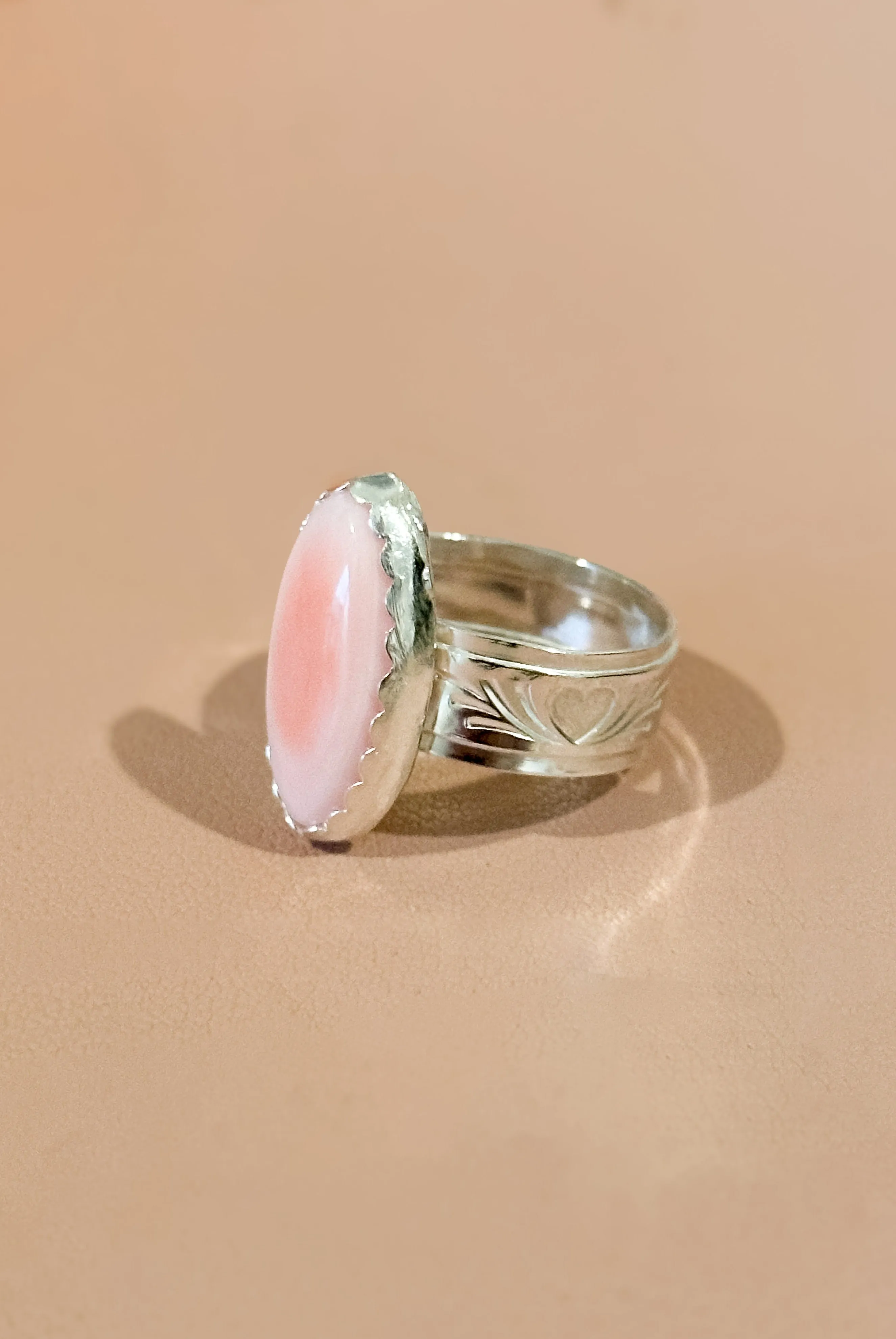 Pink Conch Shell Ring - Ready to Ship Size 7.5