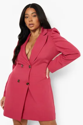 Plus Puff Sleeve Blazer Dress