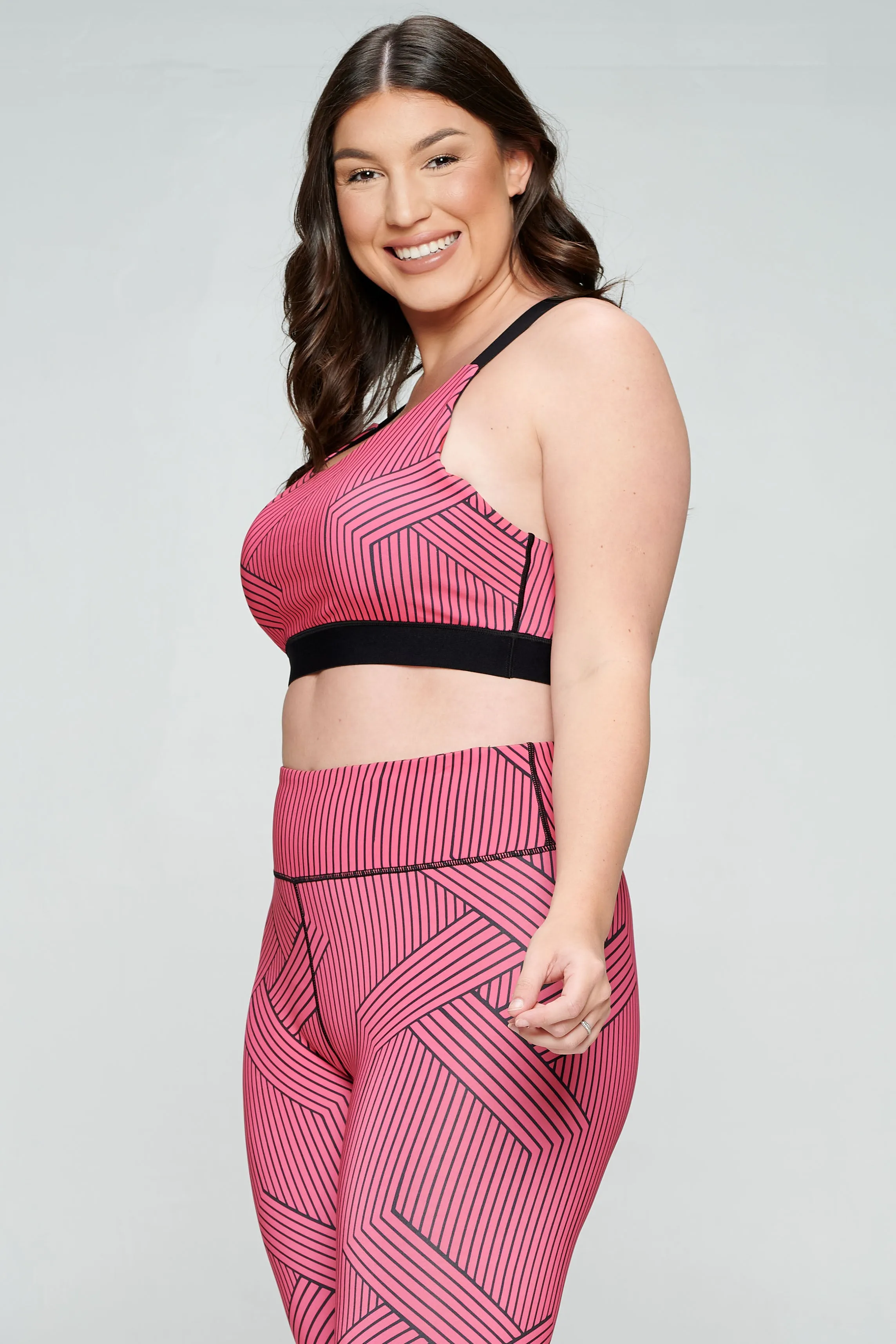 Plus Size Striped Collective Active Sports Bra