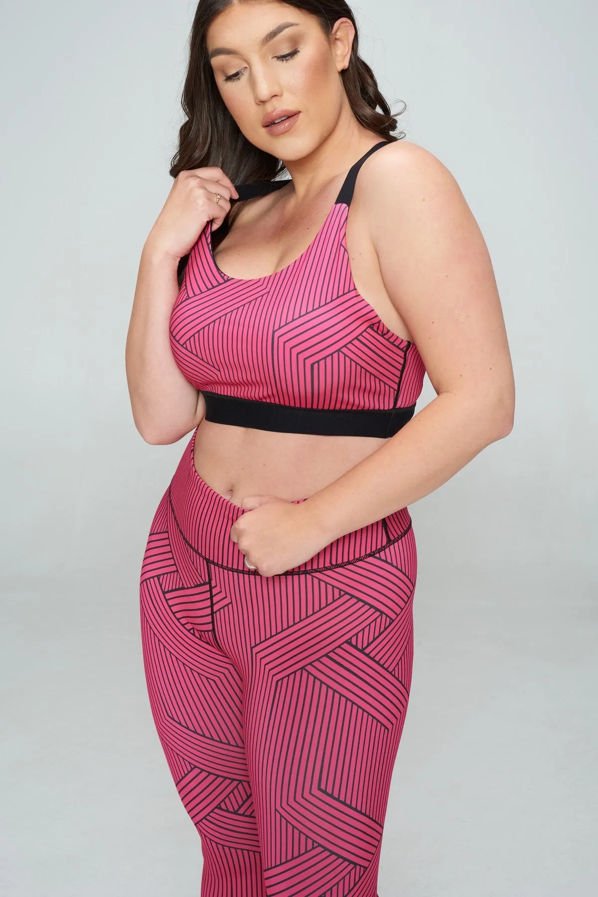 Plus Size Striped Collective Active Sports Bra