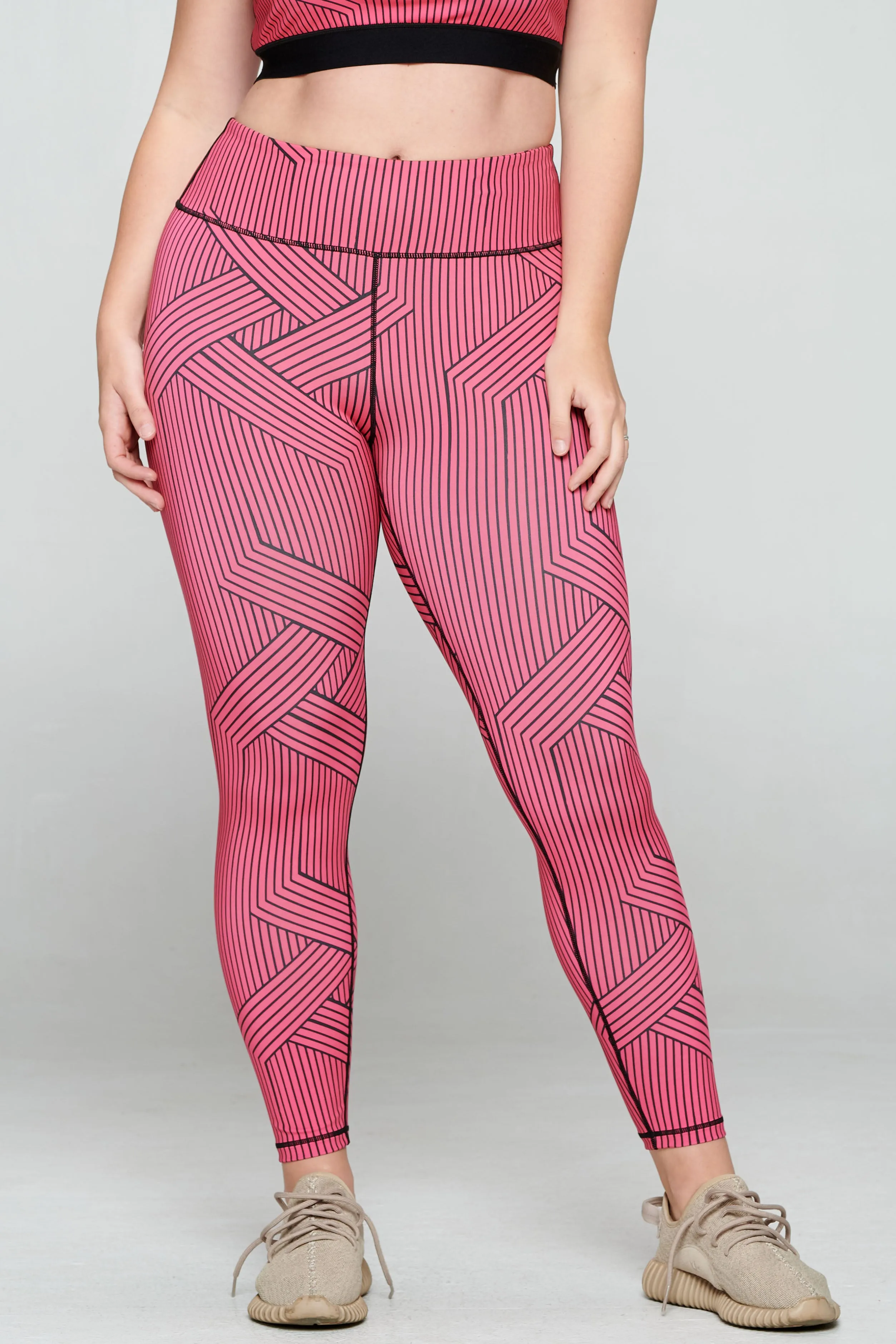 Plus Size Striped Collective Activewear Leggings