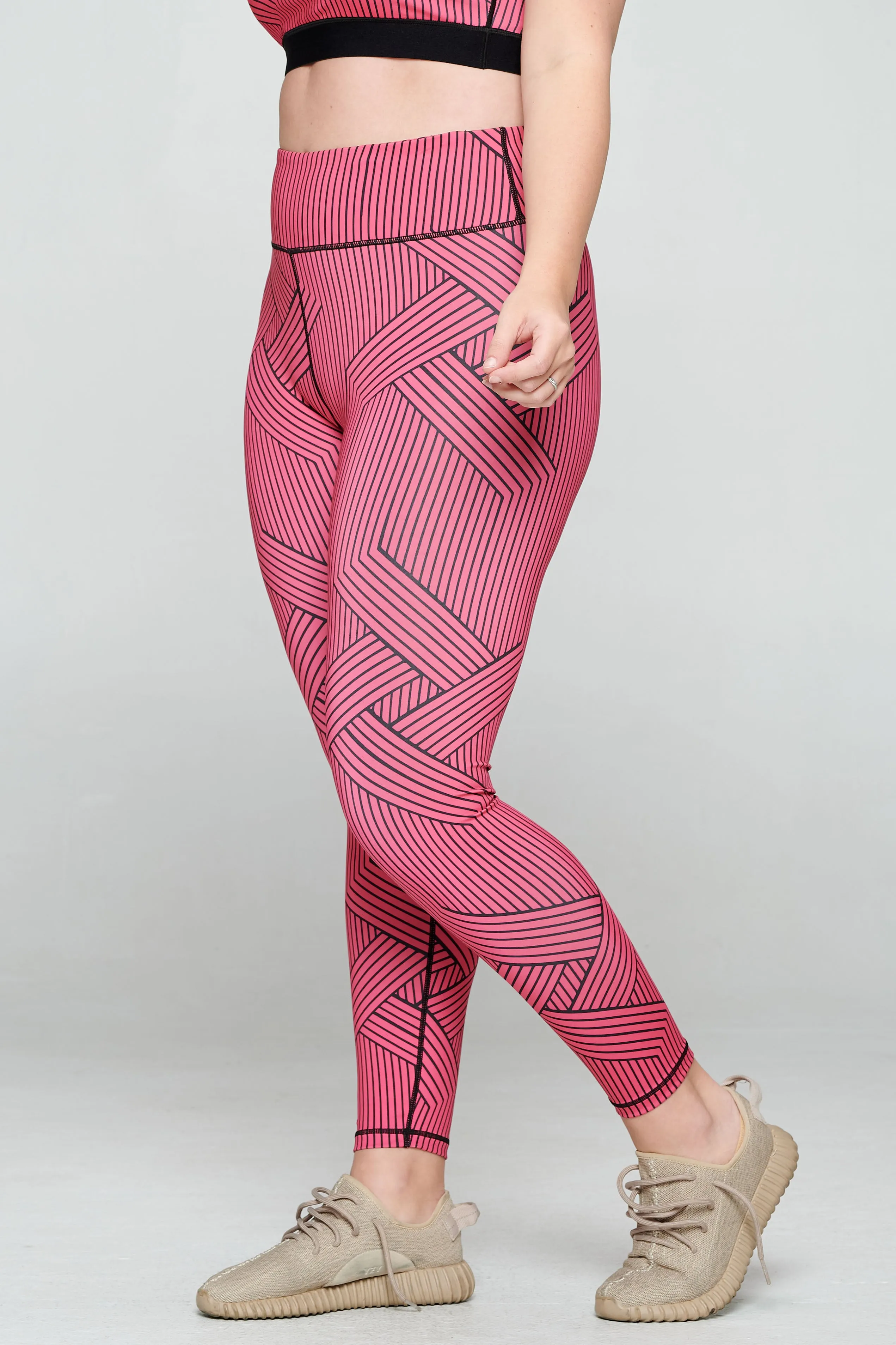 Plus Size Striped Collective Activewear Leggings