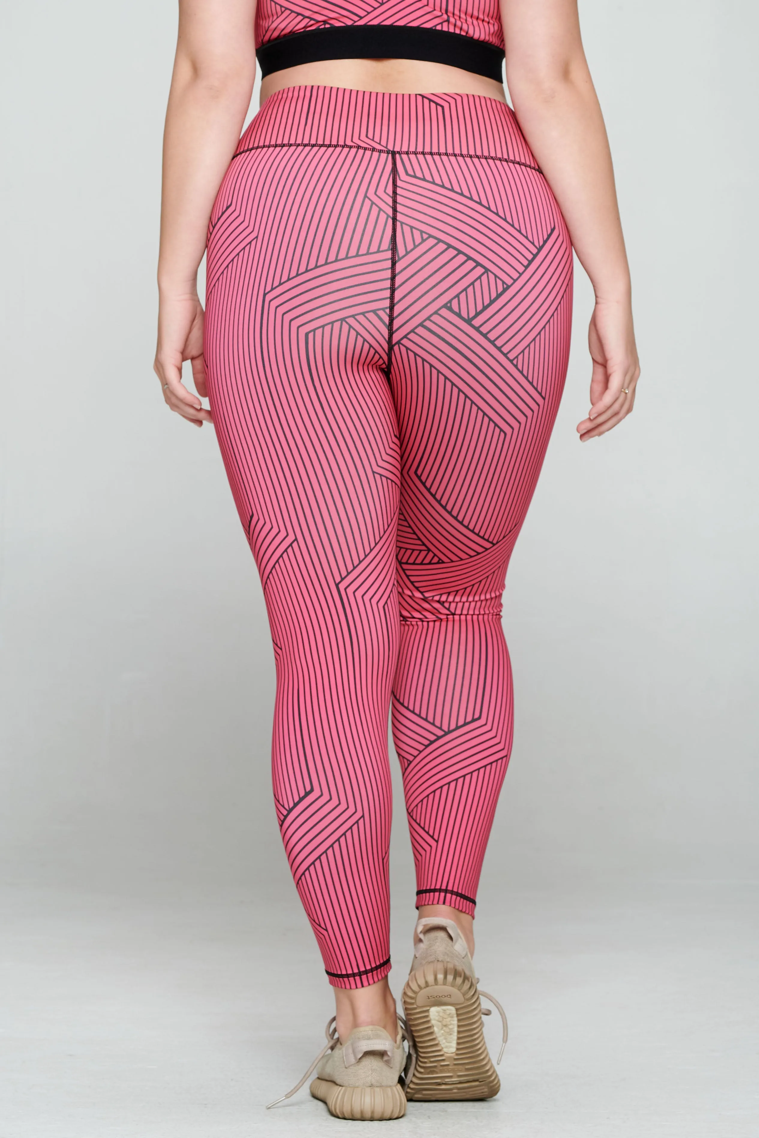 Plus Size Striped Collective Activewear Leggings