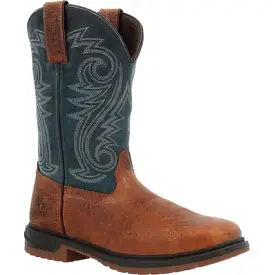 Rocky Men's Worksmart 11 WP Western Work Boot -Brown- RKW0429