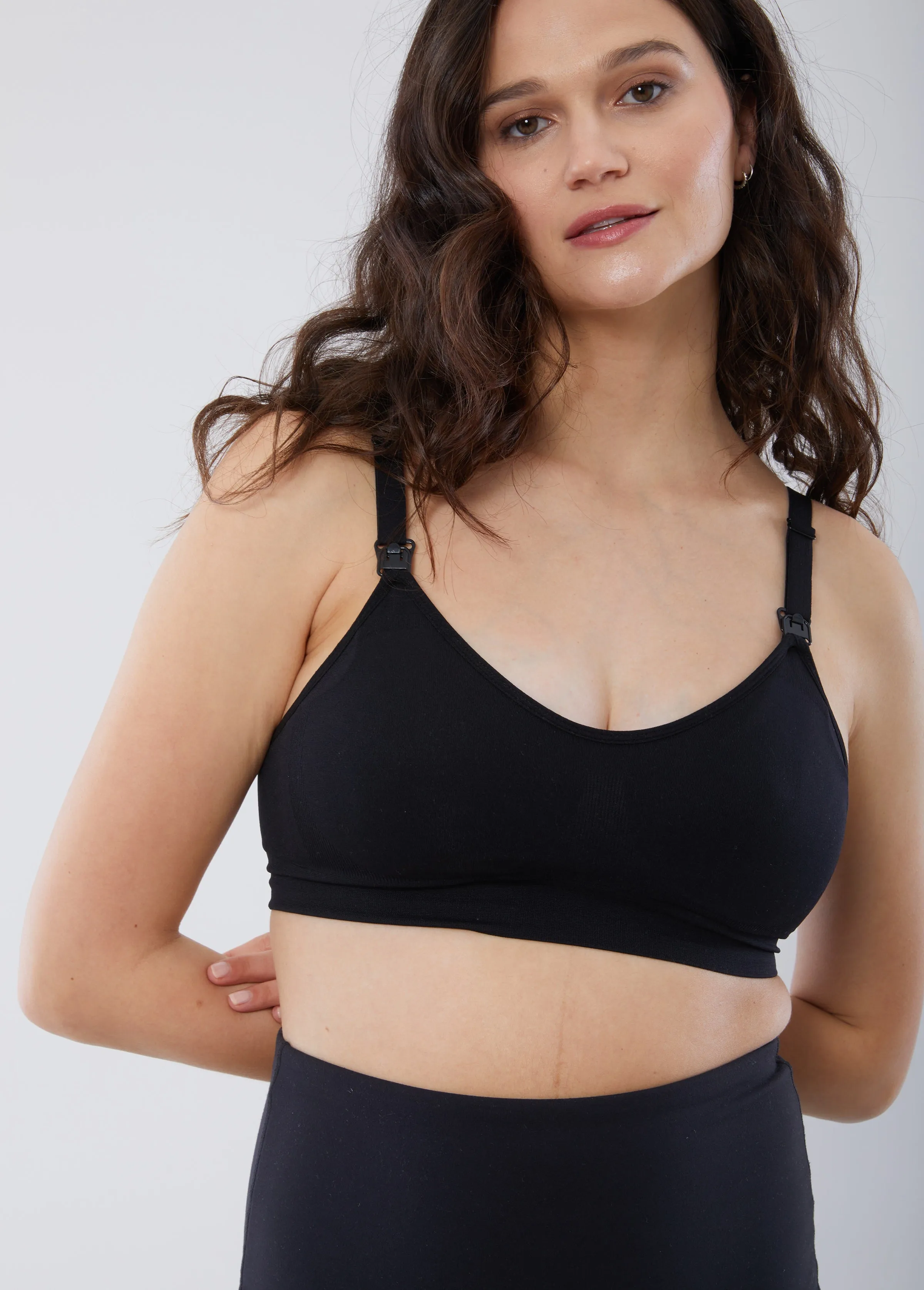 Seamless Nursing + Pumping Bra 2-Pack Bundle Black Mauve