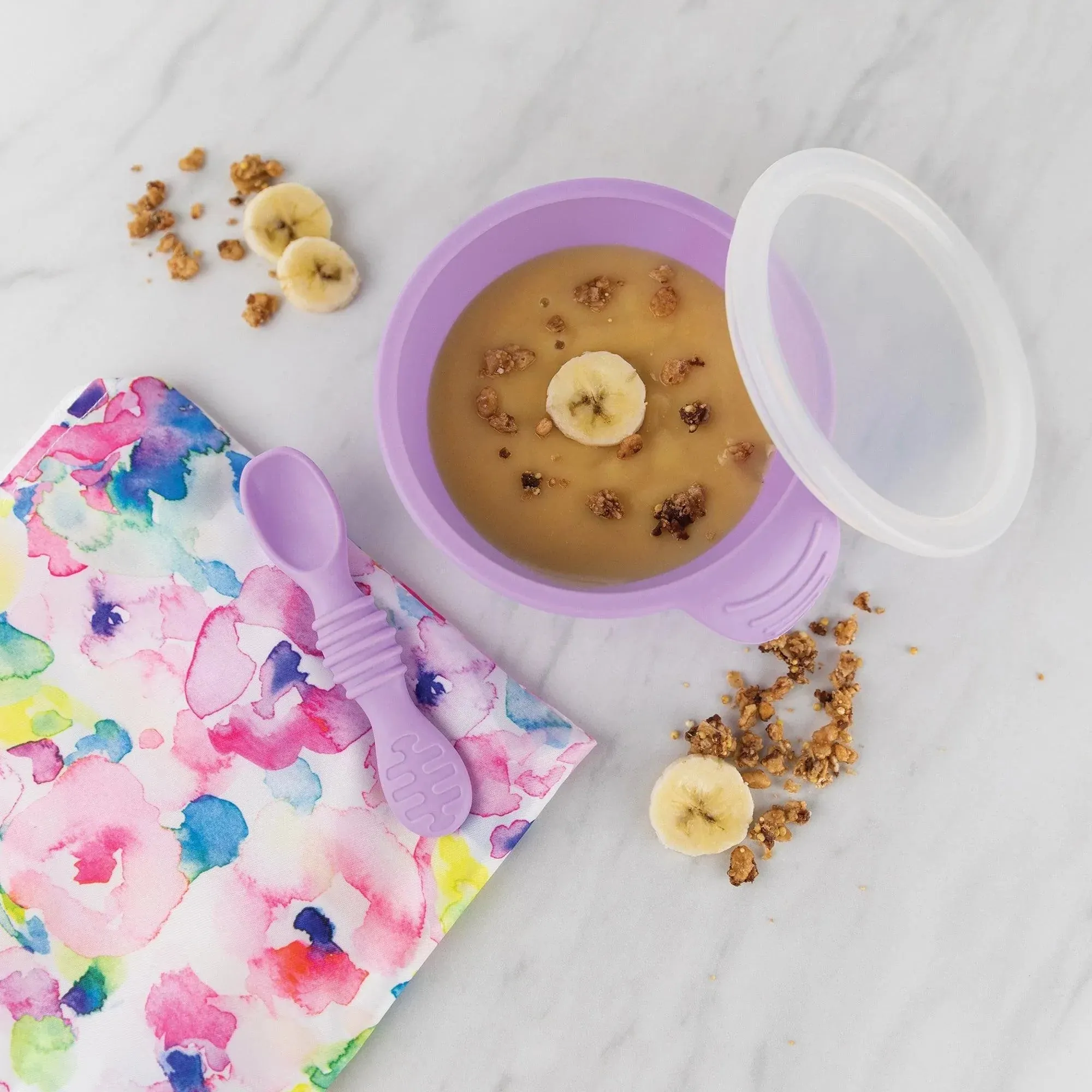 Silicone First Feeding Set: Lavender