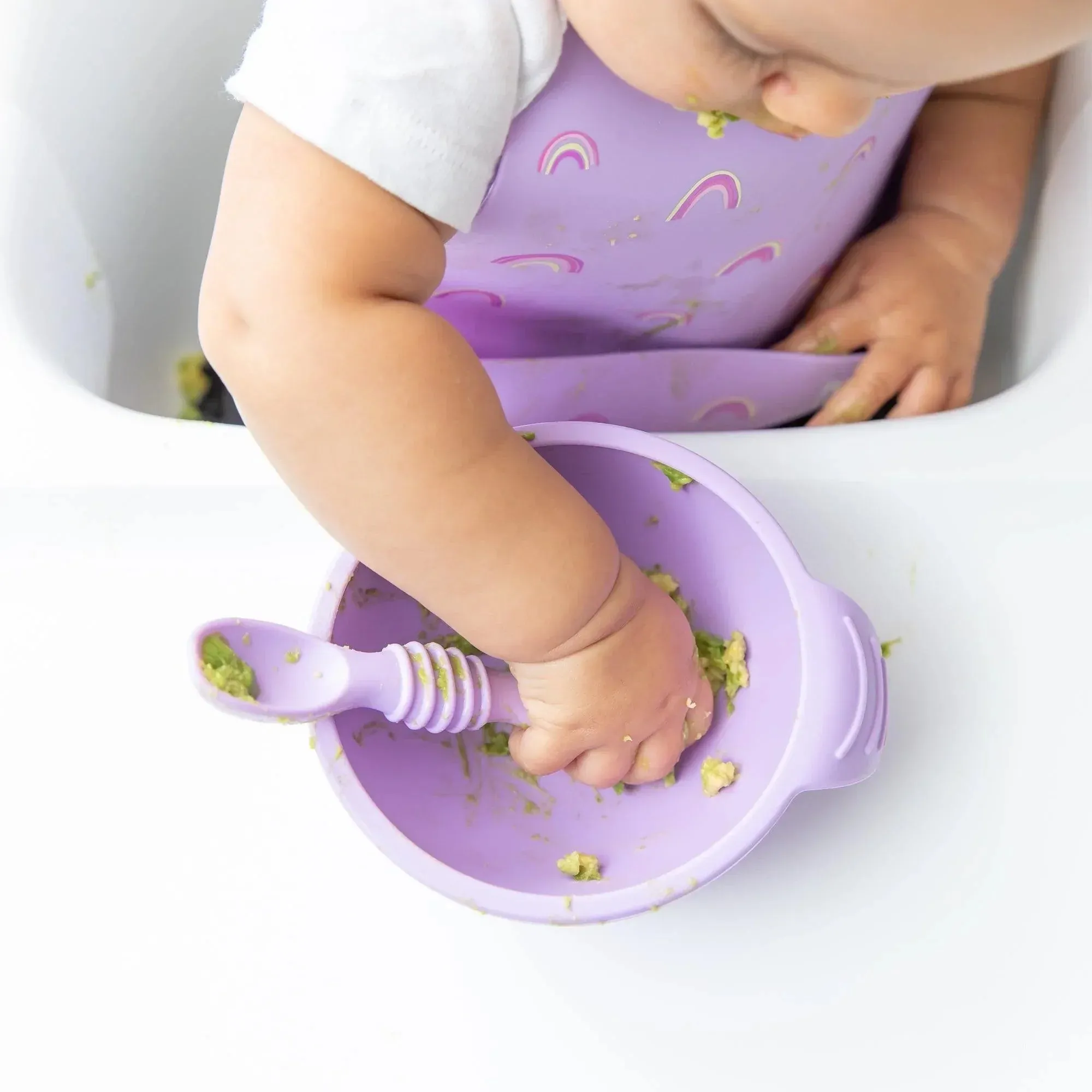 Silicone First Feeding Set: Lavender