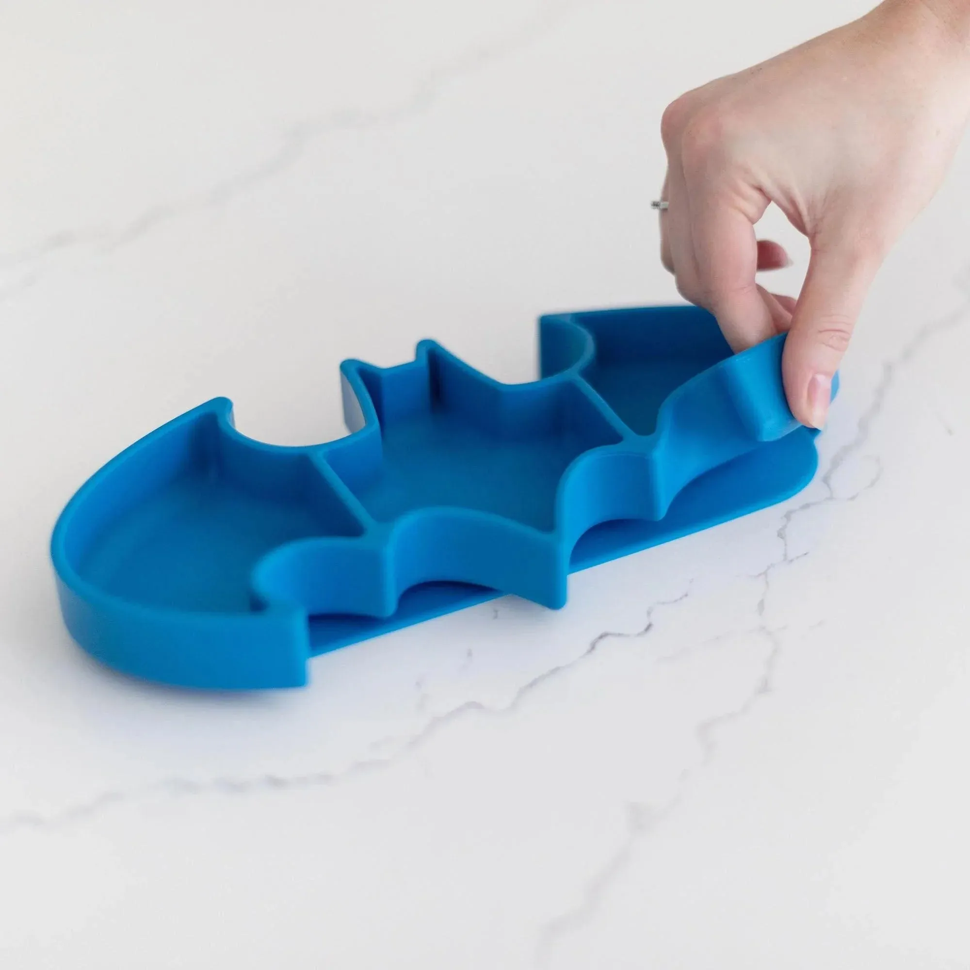 Silicone Grip Dish: Batman Blue