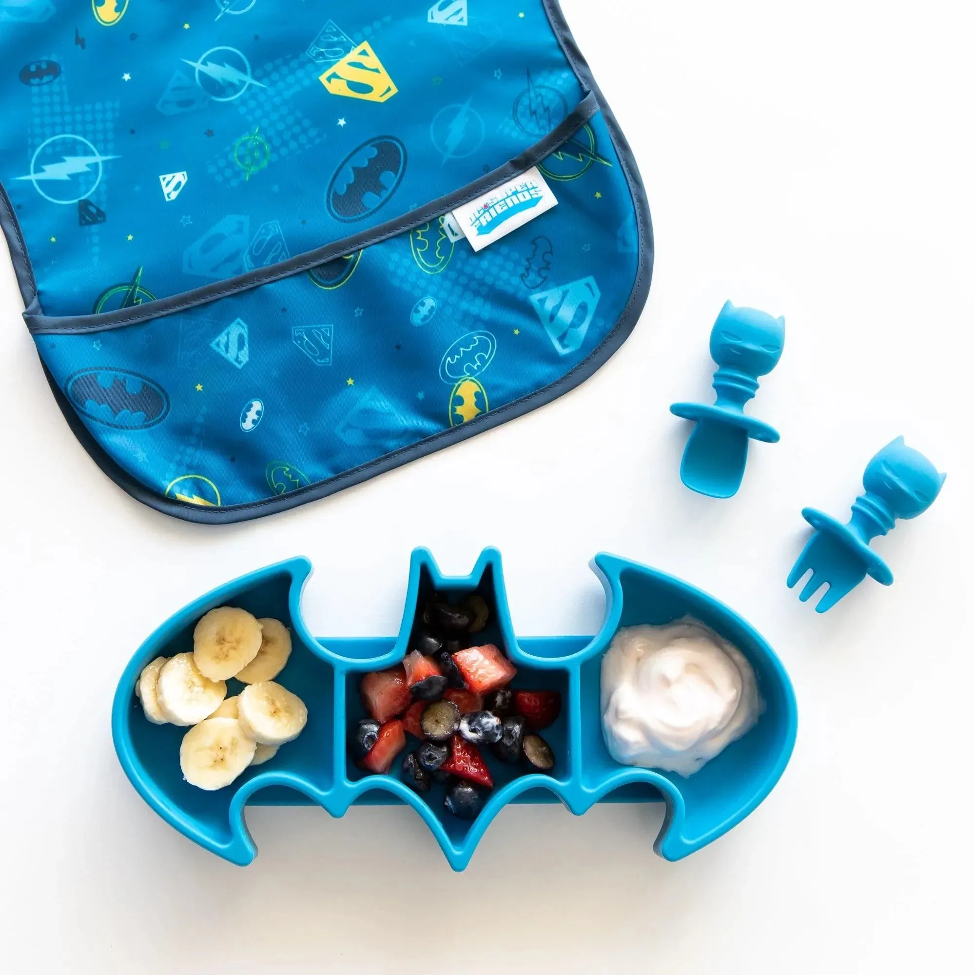 Silicone Grip Dish: Batman Blue