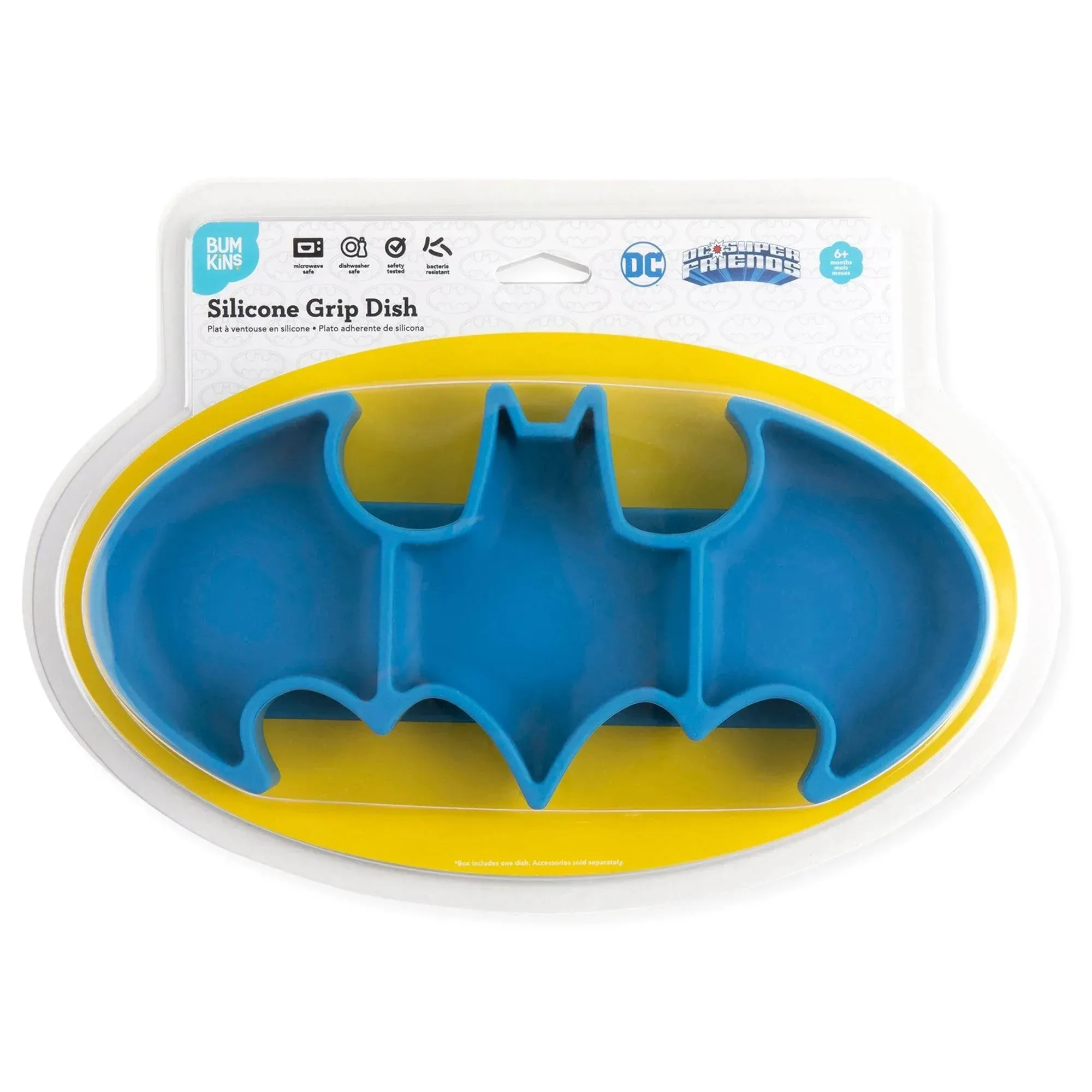 Silicone Grip Dish: Batman Blue